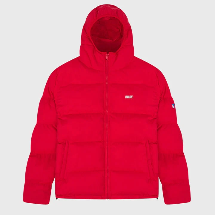 Red Hooded Puffer Jacket